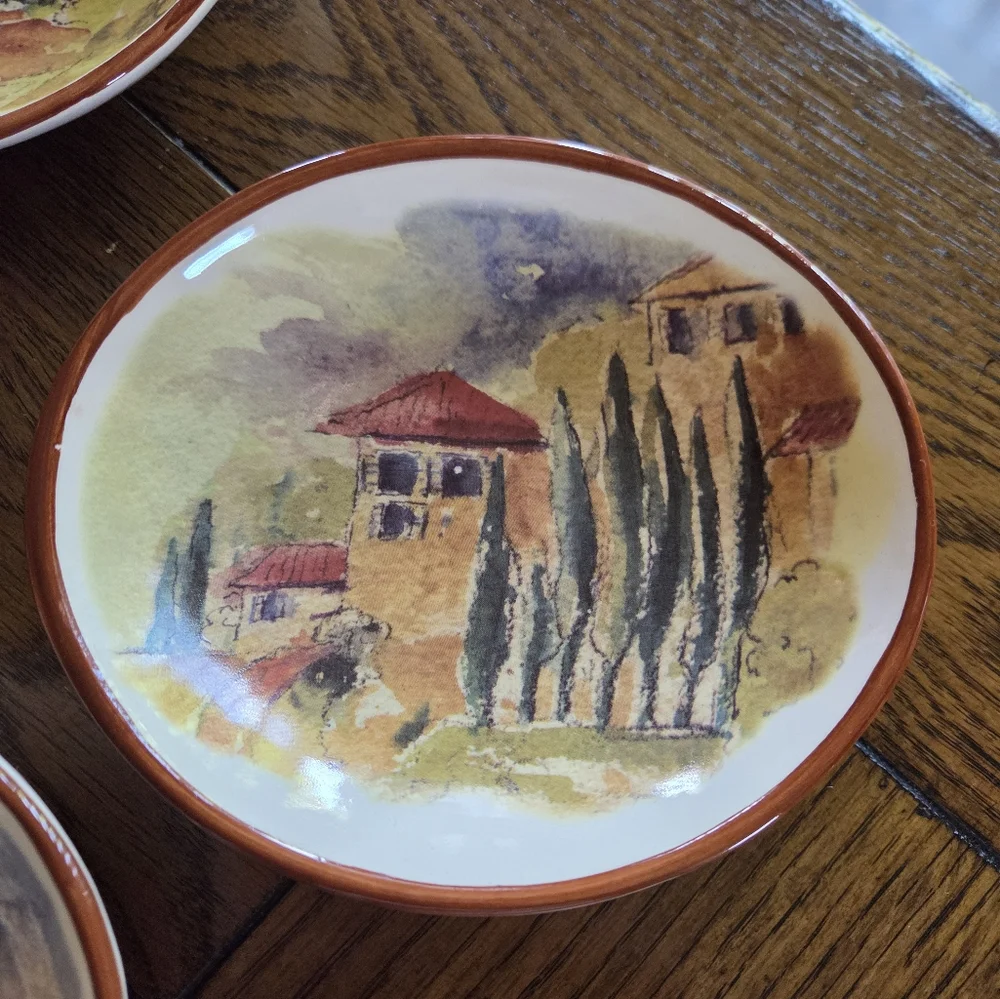 Williams Sonoma Tuscan Landscape Oval Appetizer Dishes